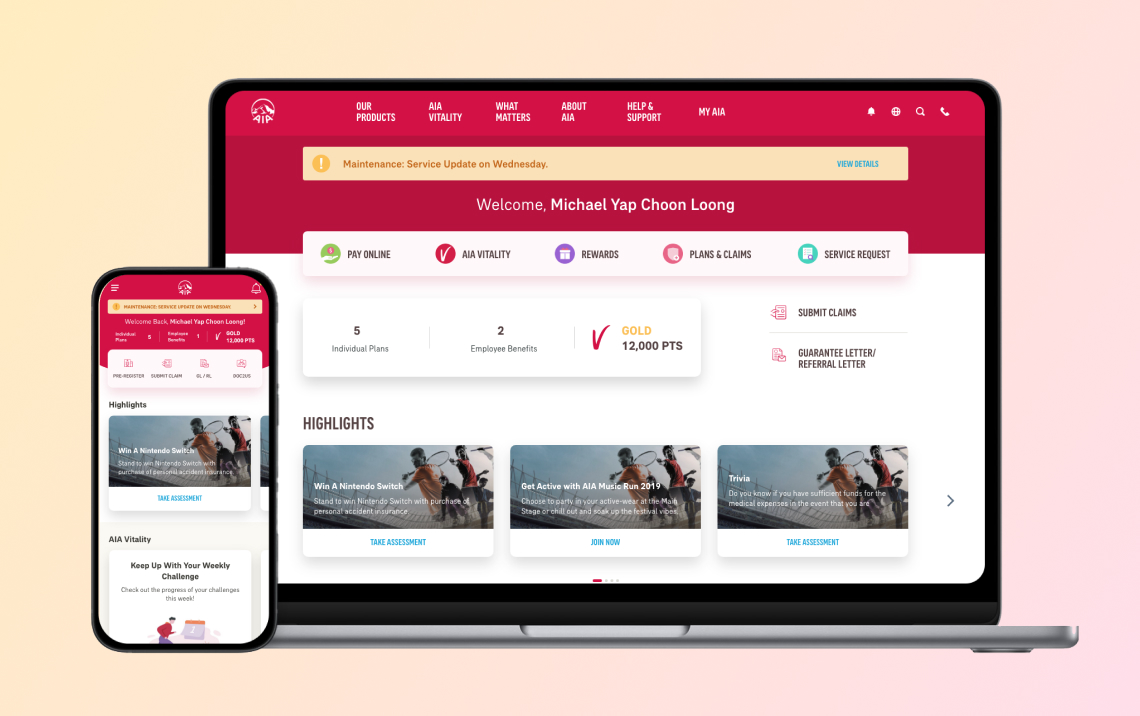 My AIA App & Web Portal